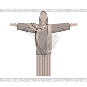 Jesus Christ Statue In Brazil - vector clip art