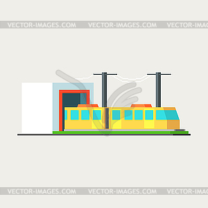 Metro Train Exiting Tunnel - vector clip art