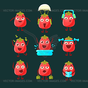 Tomato Cartoon Character Collection - vector image