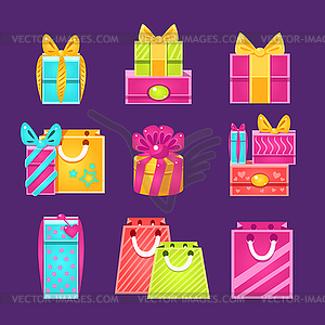 Gift Packages Set - vector image