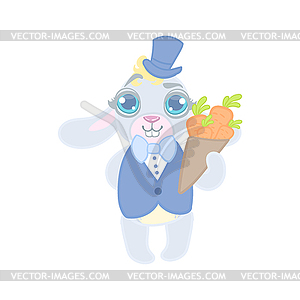 Bunny Dressed In Suit On Date - royalty-free vector image