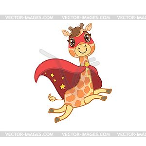 Giraffe In Superhero Costume - vector clipart