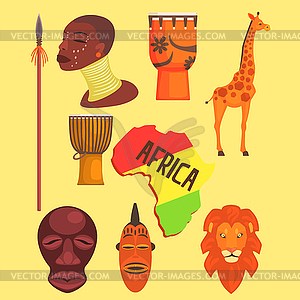 African Symbols Set - vector clipart