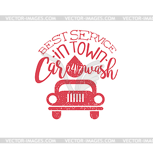 Carwash Red Vintage Stamp - vector image