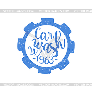 Carwash Blue Vintage Stamp - vector image