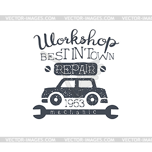 Car Workshop Black Vintage Stamp - vector image