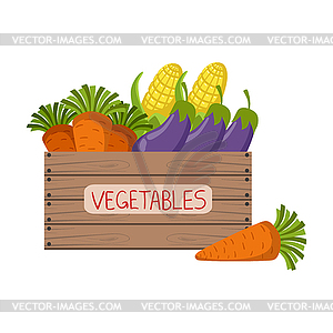 Свежие овощи клеть - рисунок в векторе