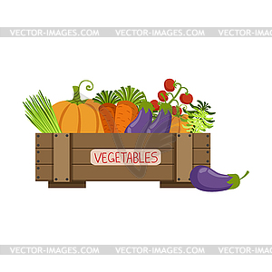Полный клеть свежих овощей - векторный клипарт
