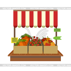 Vegetables On Market Display - vector image