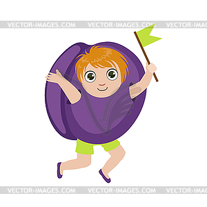 Boy Dressed As Plum - vector clipart