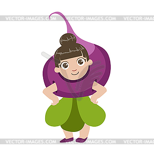 Girl Dressed As Beetroot - vector image