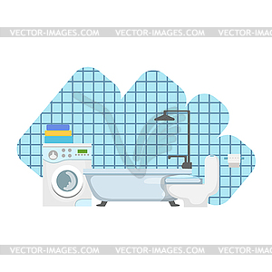 Bathroom Interior Design - color vector clipart