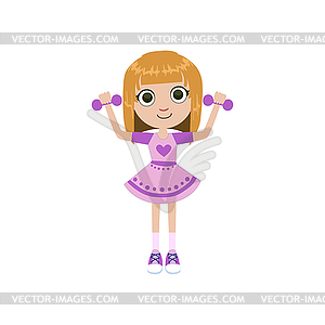 Girl Doing Athletic Exercise - vector clipart