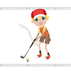 Young Golf Player - vector clip art