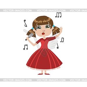 Girl Future Singer - vector clipart