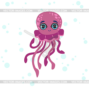 Jelly Fish Drawing - vector clipart