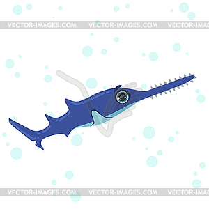 Saw Fish Drawing - vector clipart