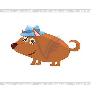 Dog Wearing Hat - vector clipart