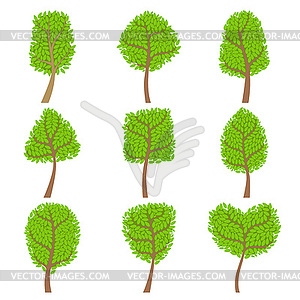 Decorative Trees Set - vector image