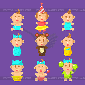 Babies An Toddles Sticker Set - royalty-free vector clipart