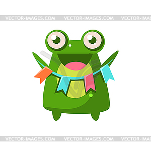 Frog Party Animal Icon - vector image