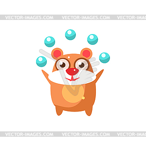 Bear Party Animal Icon - vector image