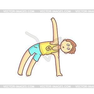 Man In Side Plank Yoga Pose - vector clipart