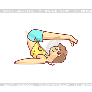 Man In Shoulder Stand Yoga Pose - vector clip art