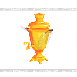 Golden Russian Water Boiler - vector image