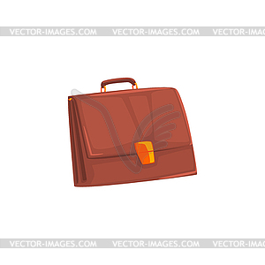 Brown Leather Briefcase - vector clip art