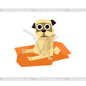 Small Pug Dog - vector image