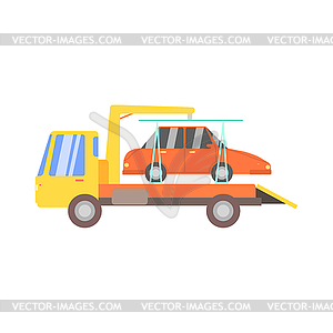 Truck Evacuating Red Car - royalty-free vector image