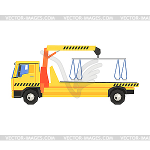 Empty Yellow Big Evacuation Truck - vector EPS clipart