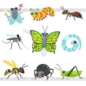 Insect Cartoon Images Collection - vector image