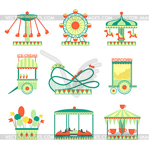 Amusement Park Elements Set - vector clipart