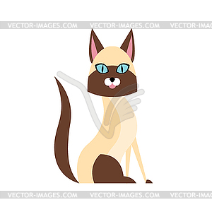 Siamese Cat Breed Primitive Cartoon - vector clipart