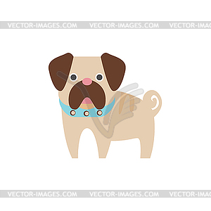 Pug Dog Breed Primitive Cartoon - vector image