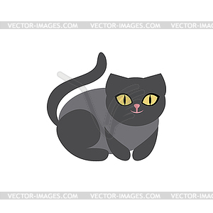 Black Cat Breed Primitive Cartoon - vector image