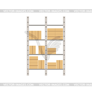 Полка металла Промышленные бумажные коробки с - клипарт в векторе