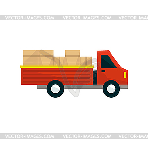 Open Deck Cargo Truck - vector clipart