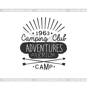 Camping Club Adventures Vintage Emblem - vector image