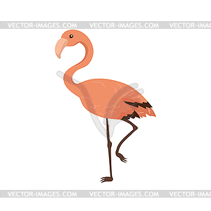 Pink Flamingo Realistic Childish - stock vector clipart