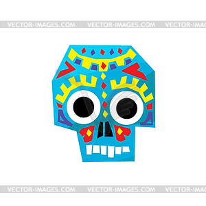 Bright Color Traditional Mexican Painted Scull Icon - vector clipart / vector image