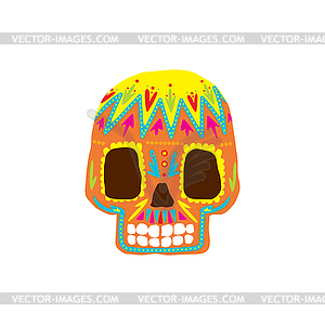 Bright Color Traditional Mexican Painted Scull Icon - vector image