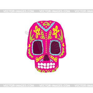 Bright Color Traditional Mexican Painted Scull Icon - vector clipart