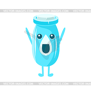 Milk Plastic Bottle Character - vector image