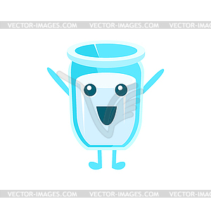 Glass Of Milk Character - vector clipart