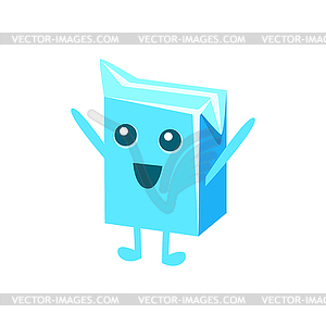 Small Milk Pack Carton Character - color vector clipart