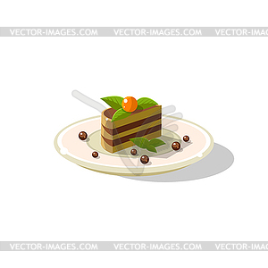 Traditional Italian Layered Cake Dessert - vector clip art