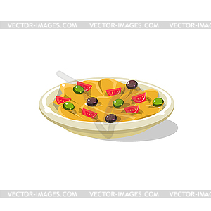 Traditional Italian Pasta Putaneska - vector clipart